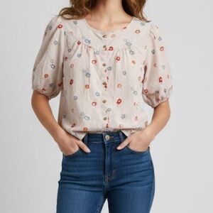 Madewell Heyday Dotted Floral Prose Shirt Small